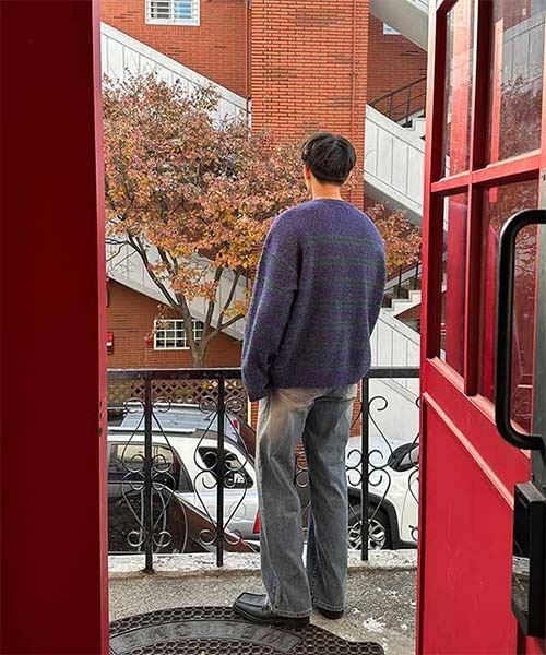 ASCLO(エジュクロ)の「ASCLO Alpaca Peter Cardigan(カーディガン/ボレロ・メンズ・パープル/チャコール・FREE)」の13枚目の写真