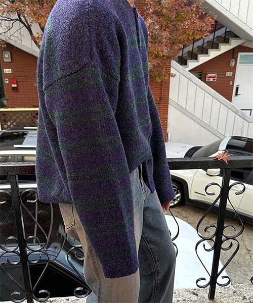 ASCLO(エジュクロ)の「ASCLO Alpaca Peter Cardigan(カーディガン/ボレロ・メンズ・パープル/チャコール・FREE)」の17枚目の写真