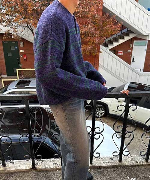 ASCLO(エジュクロ)の「ASCLO Alpaca Peter Cardigan(カーディガン/ボレロ・メンズ・パープル/チャコール・FREE)」の16枚目の写真