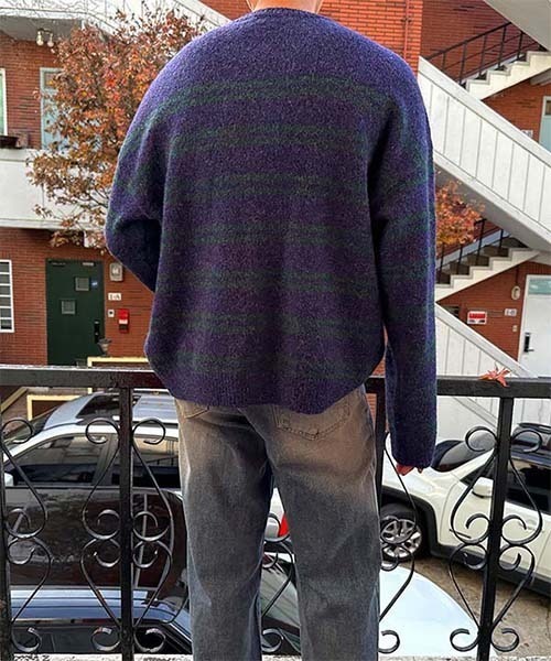 ASCLO(エジュクロ)の「ASCLO Alpaca Peter Cardigan(カーディガン/ボレロ・メンズ・パープル/チャコール・FREE)」の18枚目の写真