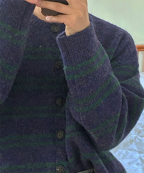 ASCLO(エジュクロ)の「ASCLO Alpaca Peter Cardigan(カーディガン/ボレロ・メンズ・パープル/チャコール・FREE)」の22枚目の写真
