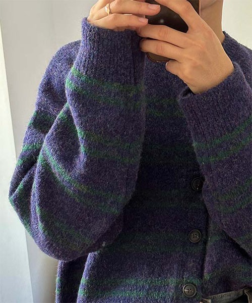 ASCLO(エジュクロ)の「ASCLO Alpaca Peter Cardigan(カーディガン/ボレロ・メンズ・パープル/チャコール・FREE)」の21枚目の写真