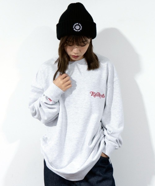 TopIsm（トップイズム）の「RIO.REVIB コラージュロゴ クルーネックスウェット（スウェット・メンズ・オフホワイト/グリーン/ブラック/杢グレー・L/M/XL）」の5枚目の写真