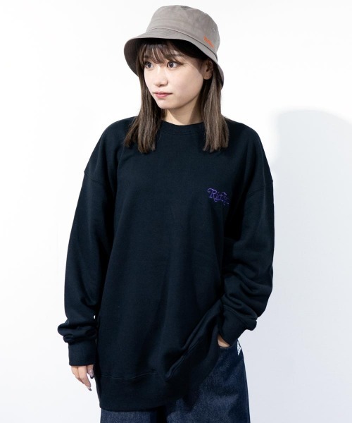 TopIsm（トップイズム）の「RIO.REVIB コラージュロゴ クルーネックスウェット（スウェット・メンズ・オフホワイト/グリーン/ブラック/杢グレー・L/M/XL）」の7枚目の写真