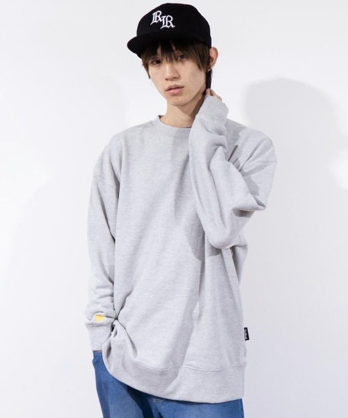 TopIsm（トップイズム）の「RIO.REVIB コラージュロゴ クルーネックスウェット（スウェット・メンズ・オフホワイト/グリーン/ブラック/杢グレー・L/M/XL）」の9枚目の写真