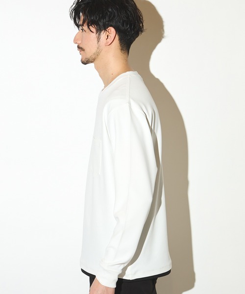 UNION STATION（ユニオンステーション）の「【接触冷感】インレイ梨地長袖Tシャツ（Tシャツ/カットソー・メンズ・ホワイト・LL/L/M）」の5枚目の写真