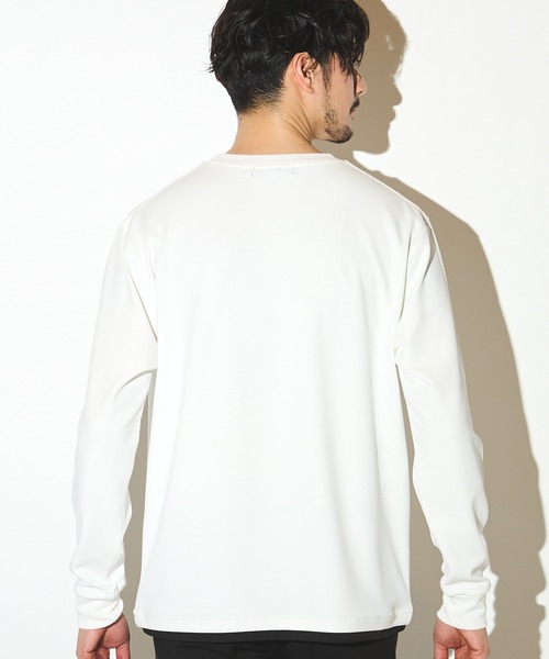 UNION STATION（ユニオンステーション）の「【接触冷感】インレイ梨地長袖Tシャツ（Tシャツ/カットソー・メンズ・ホワイト・LL/L/M）」の6枚目の写真