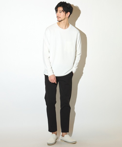 UNION STATION（ユニオンステーション）の「【接触冷感】インレイ梨地長袖Tシャツ（Tシャツ/カットソー・メンズ・ホワイト・LL/L/M）」の4枚目の写真