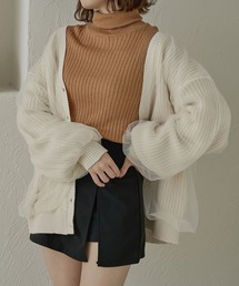 ラメリブフレアハイネックトップス／【WEB/EC限定商品】