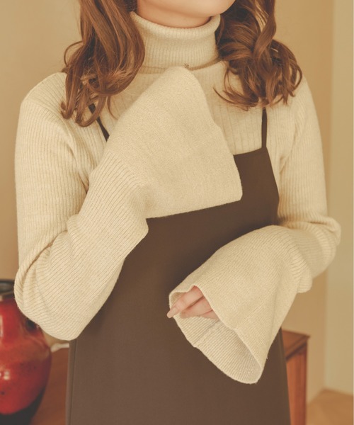 Ambre Neige(アンブルネージュ)の「ラメリブフレアハイネックトップス/【WEB/EC限定商品】(ニット/セーター・レディース・アイボリー/ダークブラウン/ライトグリーン/オレンジ・FREE)」の15枚目の写真