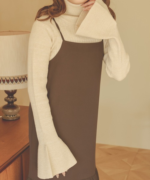 Ambre Neige(アンブルネージュ)の「ラメリブフレアハイネックトップス/【WEB/EC限定商品】(ニット/セーター・レディース・アイボリー/ダークブラウン/ライトグリーン/オレンジ・FREE)」の16枚目の写真