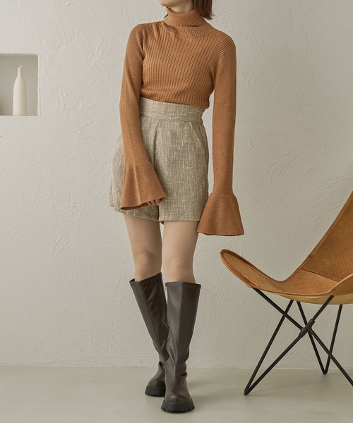 Ambre Neige(アンブルネージュ)の「ラメリブフレアハイネックトップス/【WEB/EC限定商品】(ニット/セーター・レディース・アイボリー/ダークブラウン/ライトグリーン/オレンジ・FREE)」の11枚目の写真