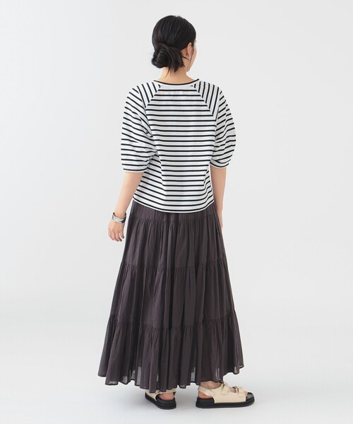 B:MING by BEAMS(ビーミングバイビームス)の「シルケット ワイドスリーブ Tシャツ(Tシャツ/カットソー・レディース・ミント/ブルー系/オレンジ/ピンク/オフホワイト/ホワイト×ブラック/ホワイト×ブルー/ブラック/その他2/その他4・FREE)」の11枚目の写真