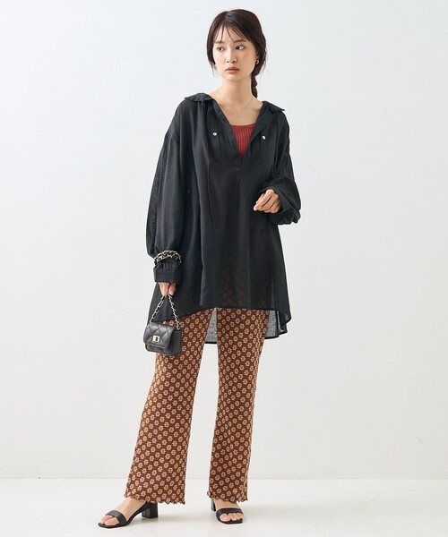 FREAK'S STORE（フリークスストア）の「フラワーストレッチパンツ（その他パンツ・レディース・ナチュラル/チャコール/ブラウン・ﾌﾘ-）」の22枚目の写真