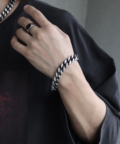 welise（ウェライズ）の「【welise/ウェライズ】ボリュームロッキングチェーンブレスレット（ブレスレット・メンズ・アンティークシルバー/シルバー・FREE）」の2枚目の写真