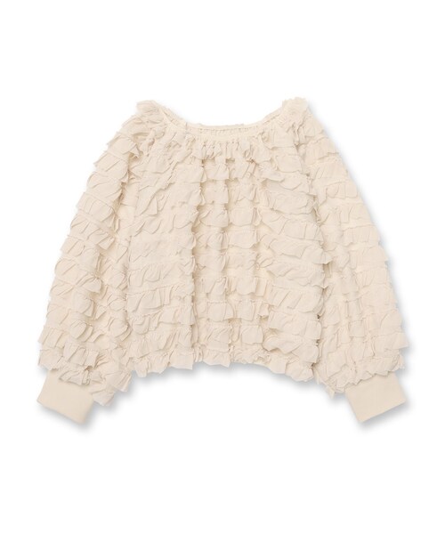 PROVOKE (プロヴォーク)の「◆Provoke(プロヴォ-ク) フリルブラウス(シャツ/ブラウス・レディース・ブラック/ベージュ・00)」の2枚目の写真