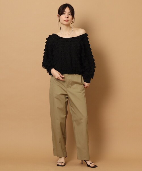 未使用品 NOBLE別注 PROVOKE・プロヴォーク フリルロングT Fサイズ provoke（プロヴォーク）tulle lace N／S