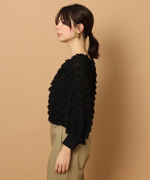 PROVOKE (プロヴォーク)の「◆Provoke(プロヴォ-ク) フリルブラウス(シャツ/ブラウス・レディース・ブラック/ベージュ・00)」の9枚目の写真