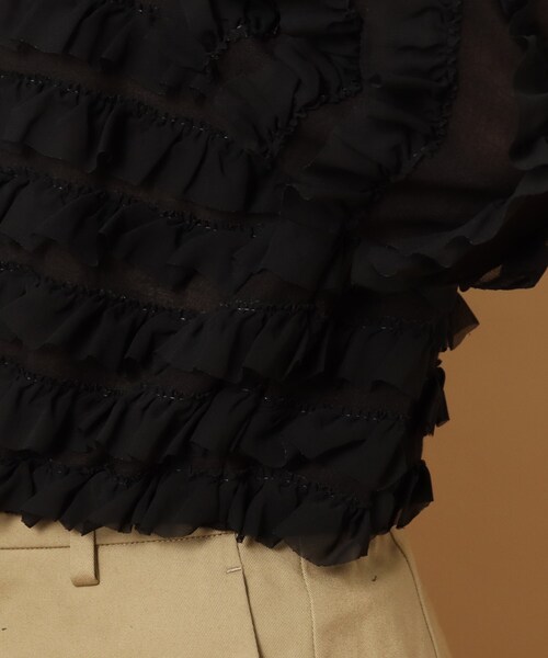 PROVOKE (プロヴォーク)の「◆Provoke(プロヴォ-ク) フリルブラウス(シャツ/ブラウス・レディース・ブラック/ベージュ・00)」の13枚目の写真