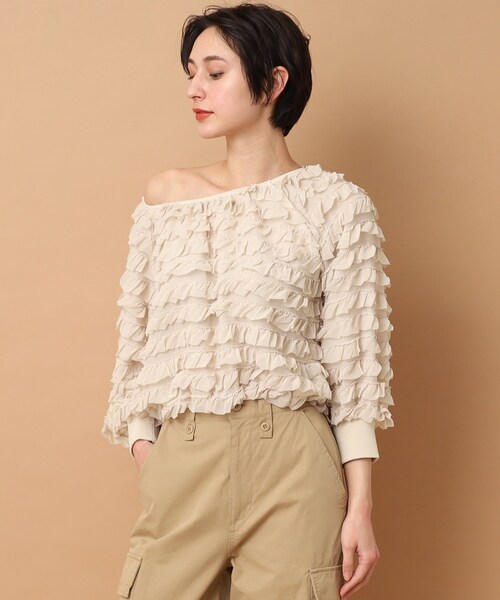 PROVOKE (プロヴォーク)の「◆Provoke(プロヴォ-ク) フリルブラウス(シャツ/ブラウス・レディース・ブラック/ベージュ・00)」の17枚目の写真