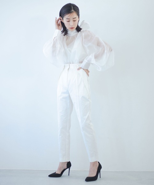 qumerry.（キュメリ）の「シャイニーシアーボリュームスリーブブラウス（シャツ/ブラウス・レディース・ベビーピンク/ホワイト/ブラック・FREE）」の13枚目の写真