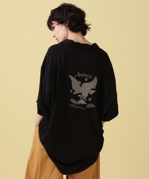 AVIREX(アヴィレックス)の「《限定》EAGLE SKA SHIRT / イーグル スカ刺繍シャツ(シャツ/ブラウス・レディース・ブラック/オフホワイト/サックスブルー/アイボリー/ブラック系その他・FREE)」の5枚目の写真