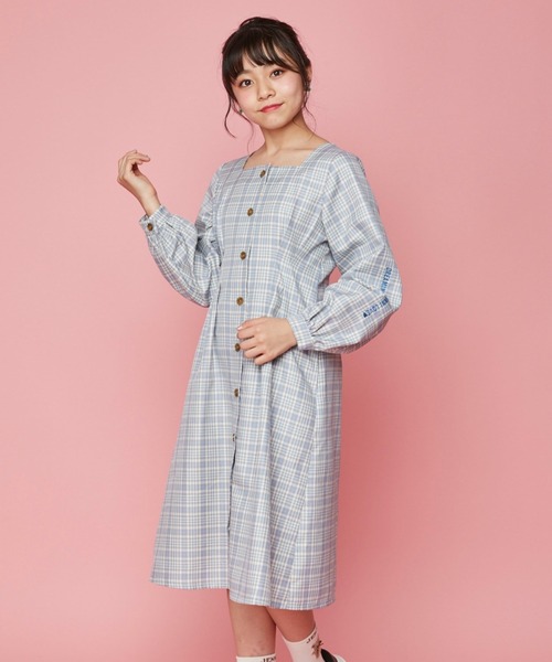 美シルエット✨シビラ ウエストタック ワンピース ネイビー ペチコート M シビラ SYBILLA GBEAV76490 バンドカラーサイドタックドレス