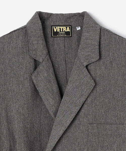 VETRA デニム タイロッケン 44 綿✖️麻 フランス製 ワーク ブッチャー Vetra Denim Double Breasted Butcher Cook Work Jacket 36 Made