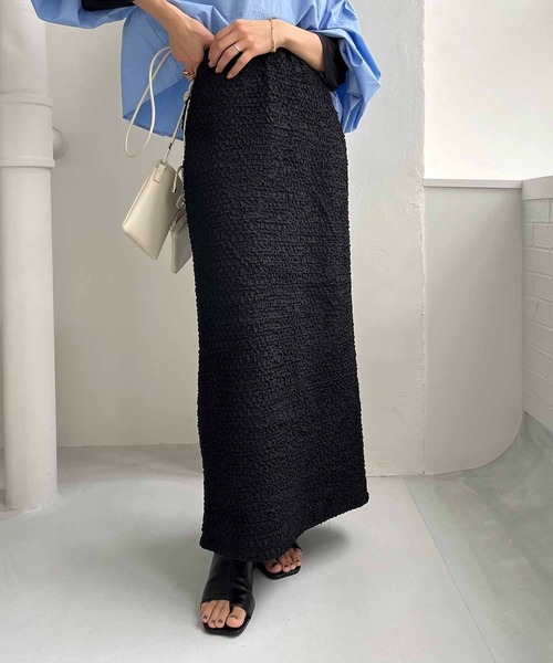 CAPRICIEUX LE'MAGE（カプリシューレマージュ）の「ぽこぽこタイトスカート（スカート・レディース・アイボリー/ブラック/ベージュ・FREE）」の8枚目の写真