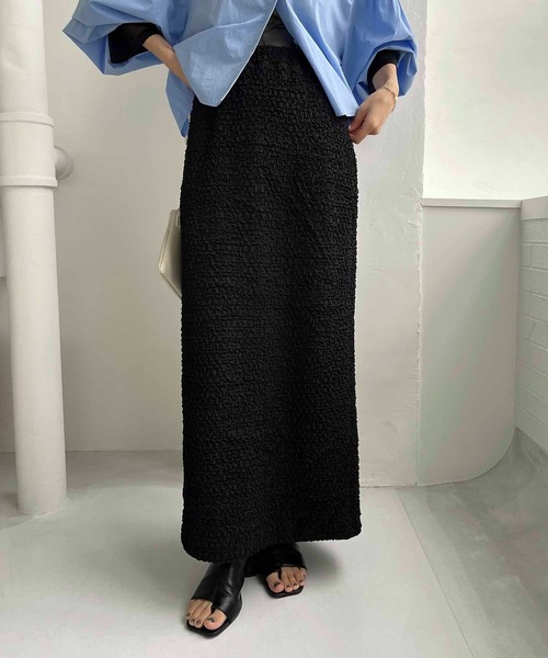 CAPRICIEUX LE'MAGE（カプリシューレマージュ）の「ぽこぽこタイトスカート（スカート・レディース・アイボリー/ブラック/ベージュ・FREE）」の4枚目の写真