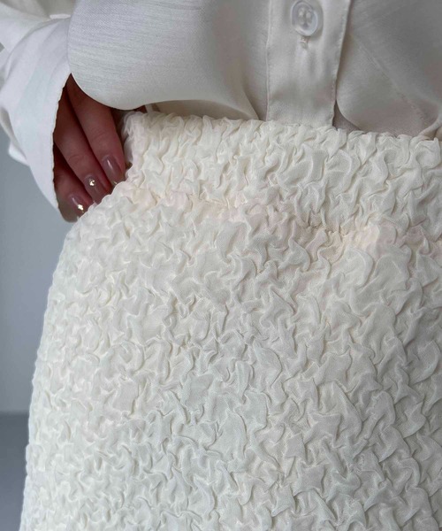 CAPRICIEUX LE'MAGE（カプリシューレマージュ）の「ぽこぽこタイトスカート（スカート・レディース・アイボリー/ブラック/ベージュ・FREE）」の7枚目の写真