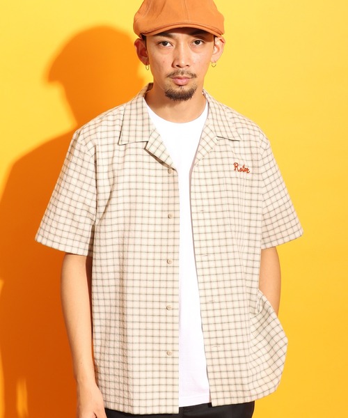 ROTAR(ローター)の「Cotton Linen Soccer Check Shirt(シャツ/ブラウス・メンズ・レッド系その他/ブラック/グリーン・LARGE/X-LARGE/MEDIUM)」の1枚目の写真