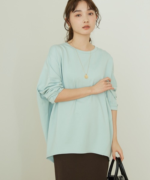 AMERICAN HOLIC（アメリカンホリック）の「ポンチコクーンプルオーバー（Tシャツ/カットソー・レディース・ブラック/サックスブルー/オレンジ/ブラウン/オフホワイト・M/L）」の4枚目の写真