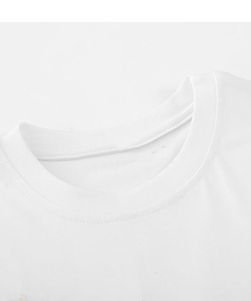 HOOK(フック)の「【HOOK】個性派星パッチワークフリンジビッグTEE(Tシャツ/カットソー・メンズ・ホワイト/ブラック/ブルー・M/L/XL)」の5枚目の写真