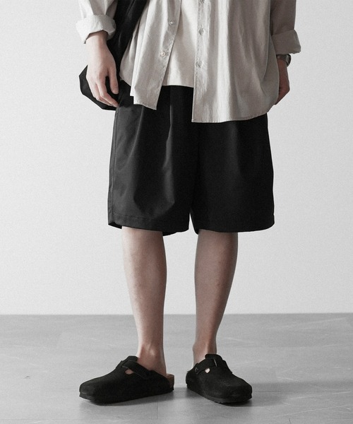 RUUBON】2tack wide half pants / ツータックワイドハーフパンツ
