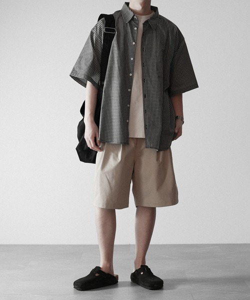 RUUBON】2tack wide half pants / ツータックワイドハーフパンツ