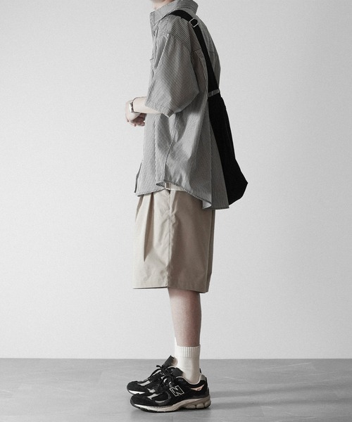 RUUBON】2tack wide half pants / ツータックワイドハーフパンツ
