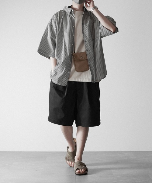 RUUBON（ルーボン）の「【RUUBON】2tack wide half pants / ツータックワイドハーフパンツ（その他パンツ・メンズ・ナチュラル/ブラック・S/M/L）」の20枚目の写真