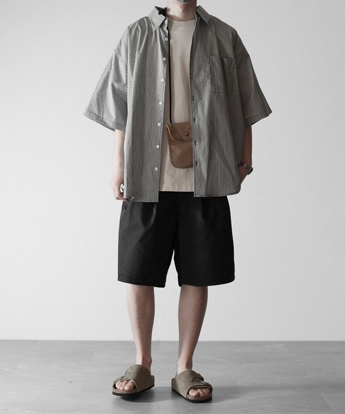 RUUBON】2tack wide half pants / ツータックワイドハーフパンツ