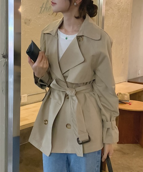 Doula Doula(ドゥーラドゥーラ)の「ミドル丈トレンチコート(トレンチコート・レディース・ベージュ/カーキ・FREE)」の2枚目の写真