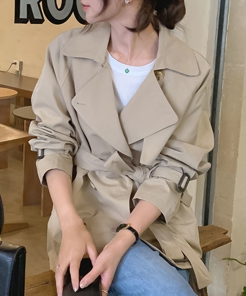 Doula Doula(ドゥーラドゥーラ)の「ミドル丈トレンチコート(トレンチコート・レディース・ベージュ/カーキ・FREE)」の7枚目の写真