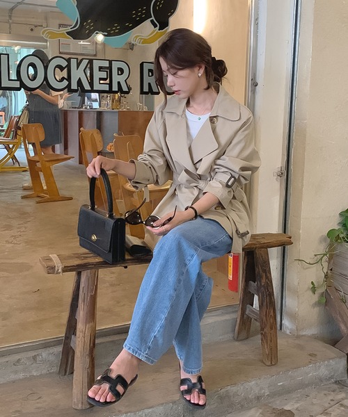 Doula Doula(ドゥーラドゥーラ)の「ミドル丈トレンチコート(トレンチコート・レディース・ベージュ/カーキ・FREE)」の13枚目の写真