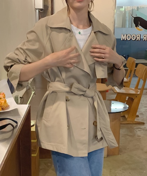 Doula Doula(ドゥーラドゥーラ)の「ミドル丈トレンチコート(トレンチコート・レディース・ベージュ/カーキ・FREE)」の19枚目の写真