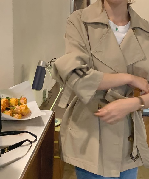 Doula Doula(ドゥーラドゥーラ)の「ミドル丈トレンチコート(トレンチコート・レディース・ベージュ/カーキ・FREE)」の8枚目の写真