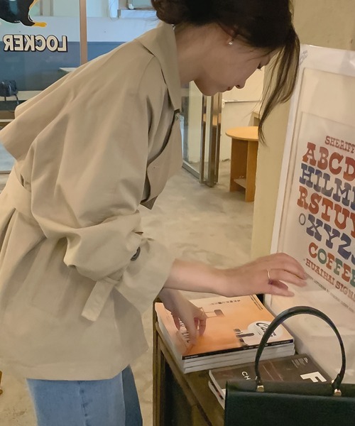 Doula Doula(ドゥーラドゥーラ)の「ミドル丈トレンチコート(トレンチコート・レディース・ベージュ/カーキ・FREE)」の14枚目の写真