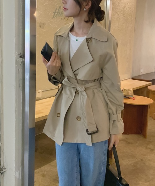 Doula Doula(ドゥーラドゥーラ)の「ミドル丈トレンチコート(トレンチコート・レディース・ベージュ/カーキ・FREE)」の9枚目の写真