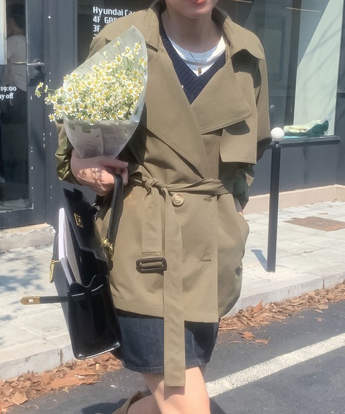 Doula Doula(ドゥーラドゥーラ)の「ミドル丈トレンチコート(トレンチコート・レディース・ベージュ/カーキ・FREE)」の21枚目の写真