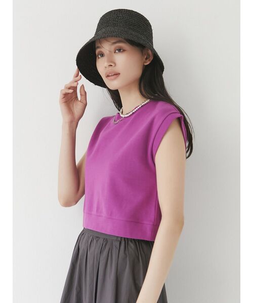 MURUA（ムルーア）の「クロップドボックスタンク（タンクトップ・レディース・ホワイト/ブラック/パープル・FREE）」の4枚目の写真