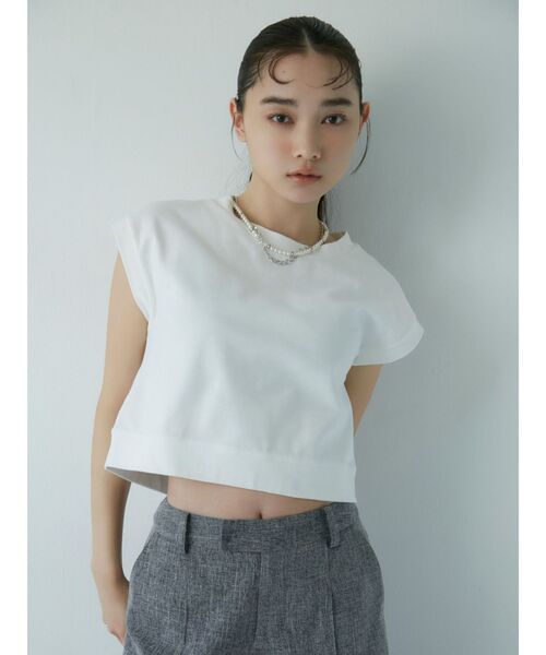 MURUA（ムルーア）の「クロップドボックスタンク（タンクトップ・レディース・ホワイト/ブラック/パープル・FREE）」の7枚目の写真