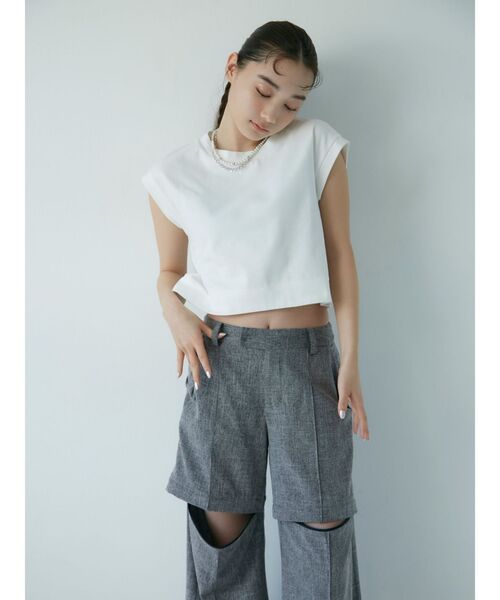 MURUA（ムルーア）の「クロップドボックスタンク（タンクトップ・レディース・ホワイト/ブラック/パープル・FREE）」の8枚目の写真